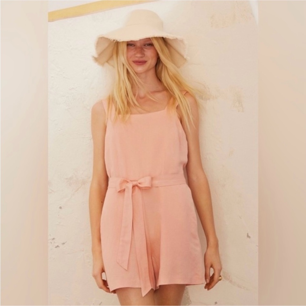 H&M Linen Blend Romper - Peach